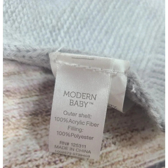 Modern Baby Knit Plush Elephant Lovey Security Blanket Gray Sweater 13" x 13" - Picture 4 of 4